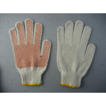 7g String Gestrickte gelbe PVC Single Dotted Work Handschuh